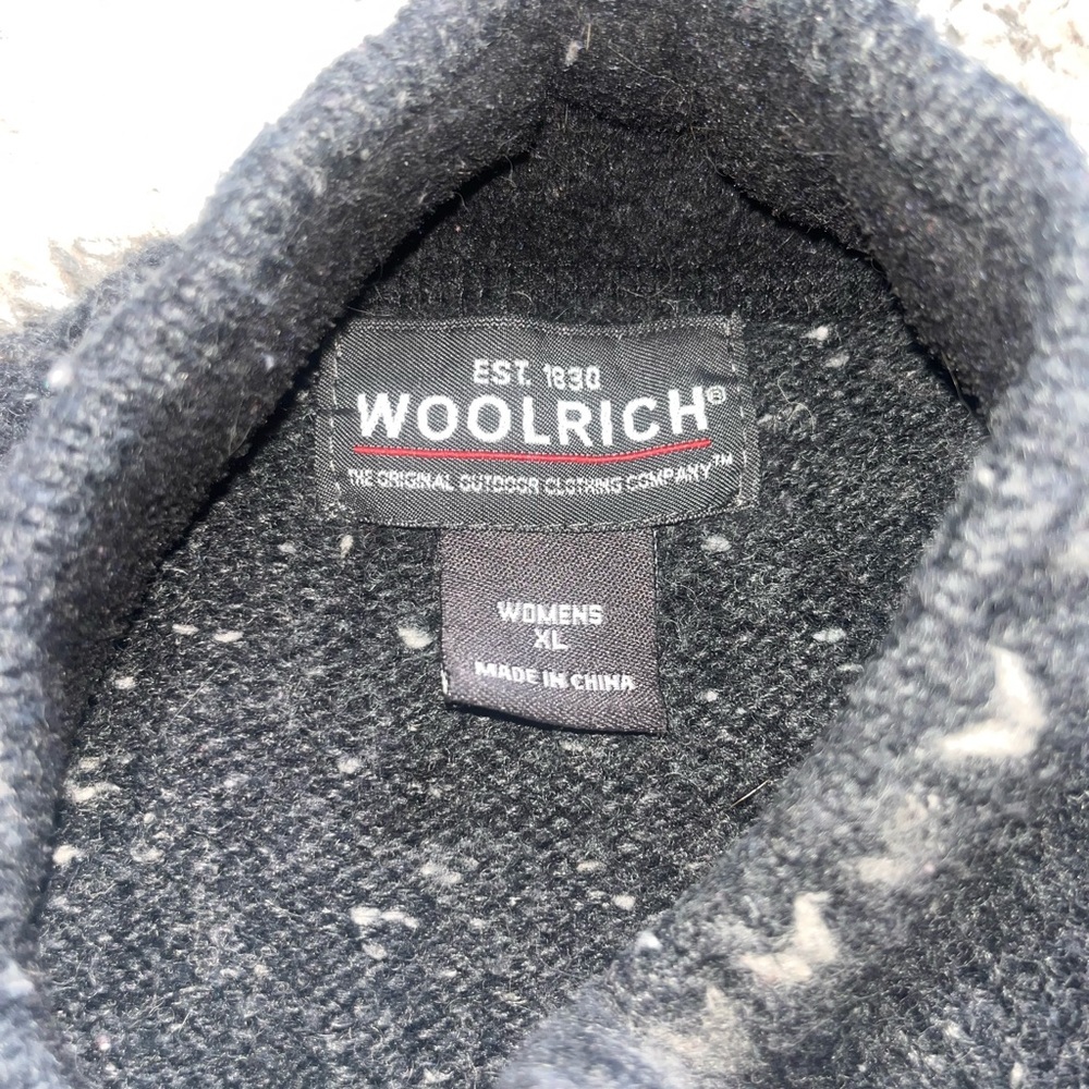 Woolrich onyx heather wool blend 1/4 zip pullover sweater woman’s size xl - Picture 2 of 4